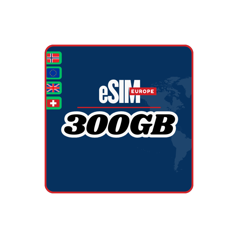eSIM Europe 300GB ( 30 days )