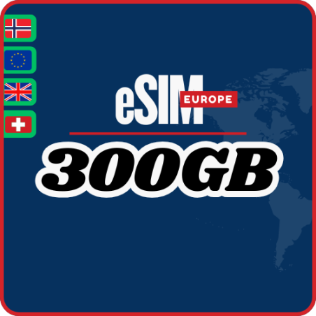 eSIM Europe 300GB ( 30 days )